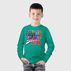Лонгслив хлопковый детский JOJOS BIZARRE ADVENTURE, цвет: зеленый — фото 2