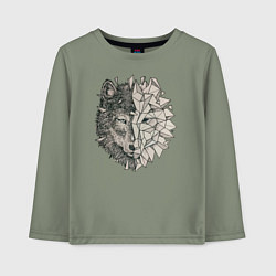 Детский лонгслив Geometric Wolf
