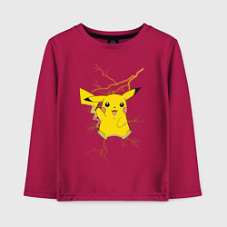 Лонгслив хлопковый детский Pikachu, цвет: маджента