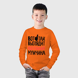 Лонгслив хлопковый детский Вот так выглядит идеальный мужчина, цвет: оранжевый — фото 2