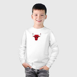 Лонгслив хлопковый детский CHICAGO BULLS, цвет: белый — фото 2