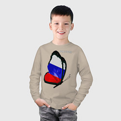 Лонгслив хлопковый детский Россия, цвет: миндальный — фото 2