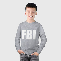 Лонгслив хлопковый детский FBI, цвет: меланж — фото 2