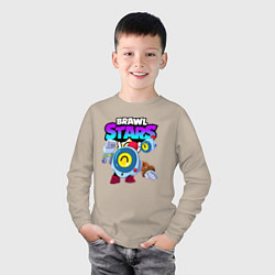 Лонгслив хлопковый детский BRAWL STARS NANI, цвет: миндальный — фото 2