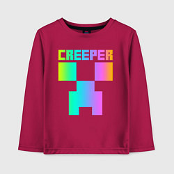 Лонгслив хлопковый детский MINECRAFT CREEPER, цвет: маджента