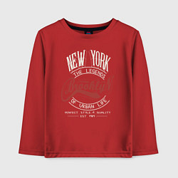 Лонгслив хлопковый детский Городские легенды Нью-Йорка, цвет: красный