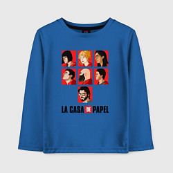 Лонгслив хлопковый детский БУМАЖНЫЙ ДОМ, цвет: синий