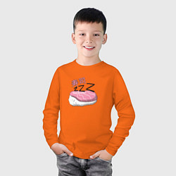 Лонгслив хлопковый детский Спящие суши, цвет: оранжевый — фото 2