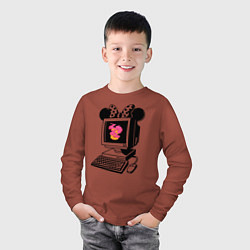 Лонгслив хлопковый детский Минни Маус, цвет: кирпичный — фото 2