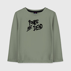 Лонгслив хлопковый детский Punks not dead, цвет: авокадо