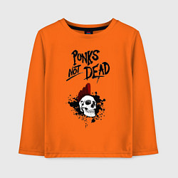 Лонгслив хлопковый детский Punks not dead, цвет: оранжевый