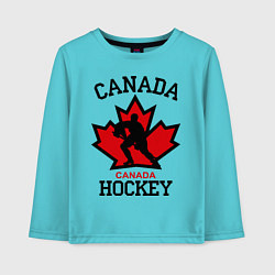 Лонгслив хлопковый детский Canada Hockey, цвет: бирюзовый