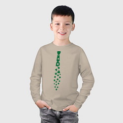 Лонгслив хлопковый детский Галстук с трилистниками, цвет: миндальный — фото 2
