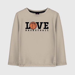 Лонгслив хлопковый детский Love Basketball, цвет: миндальный