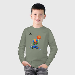 Лонгслив хлопковый детский Brawl STARS баскетбол, цвет: авокадо — фото 2