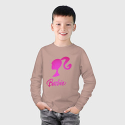 Лонгслив хлопковый детский Барби, цвет: пыльно-розовый — фото 2