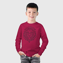 Лонгслив хлопковый детский Геометрический Лев, цвет: маджента — фото 2