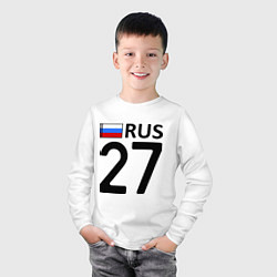 Лонгслив хлопковый детский RUS 27, цвет: белый — фото 2