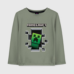 Лонгслив хлопковый детский Майнкрафт, цвет: авокадо