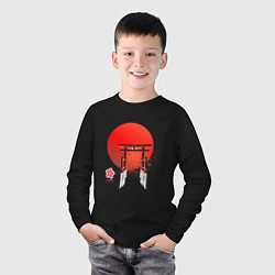 Лонгслив хлопковый детский Япония, цвет: черный — фото 2