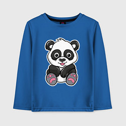 Лонгслив хлопковый детский Панда, цвет: синий