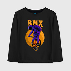 Лонгслив хлопковый детский BMX - moon - space, цвет: черный