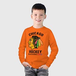 Лонгслив хлопковый детский CHICAGO BLACKHAWKS NHL, цвет: оранжевый — фото 2