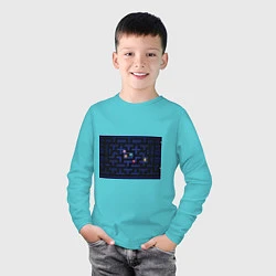 Лонгслив хлопковый детский Pacman, цвет: бирюзовый — фото 2