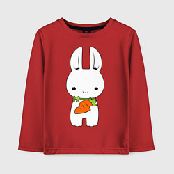 Лонгслив хлопковый детский Зайчик с морковкой, цвет: красный