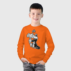 Лонгслив хлопковый детский Сильвестр, цвет: оранжевый — фото 2