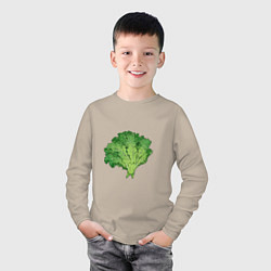 Лонгслив хлопковый детский Кудрявая капуста, цвет: миндальный — фото 2