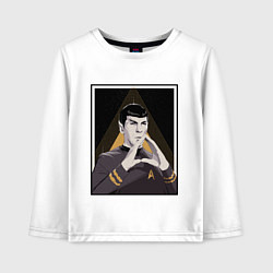 Лонгслив хлопковый детский Spock Z, цвет: белый