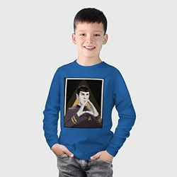Лонгслив хлопковый детский Spock Z, цвет: синий — фото 2