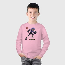 Лонгслив хлопковый детский Хиро, цвет: светло-розовый — фото 2