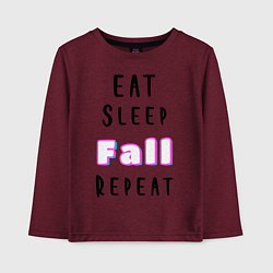 Лонгслив хлопковый детский Fall Guys, цвет: меланж-бордовый