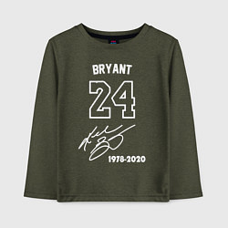 Лонгслив хлопковый детский КОБИ БРАЙАНТ АВТОГРАФ, цвет: меланж-хаки