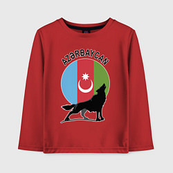 Лонгслив хлопковый детский Азербайджан, цвет: красный