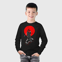 Лонгслив хлопковый детский Samurai, цвет: черный — фото 2