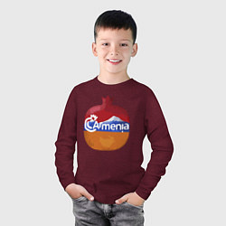 Лонгслив хлопковый детский Армения, цвет: меланж-бордовый — фото 2