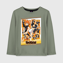 Лонгслив хлопковый детский Haikyuu Haikyu Haikuu, цвет: авокадо