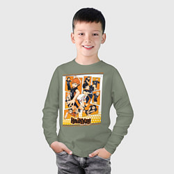 Лонгслив хлопковый детский Haikyuu Haikyu Haikuu, цвет: авокадо — фото 2