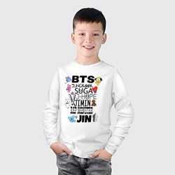 Лонгслив хлопковый детский BTS BT21, цвет: белый — фото 2