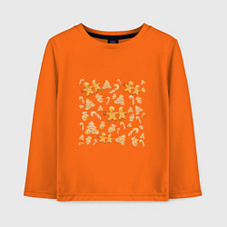 Лонгслив хлопковый детский Имбирные пряники, цвет: оранжевый