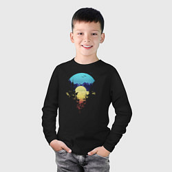Лонгслив хлопковый детский Закат, цвет: черный — фото 2
