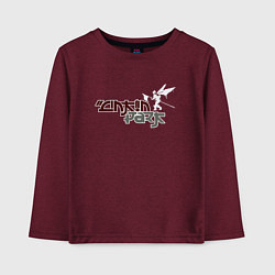 Лонгслив хлопковый детский Linkin Park 2021, цвет: меланж-бордовый