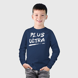 Лонгслив хлопковый детский PLUS ULTRA, цвет: тёмно-синий — фото 2