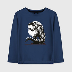 Лонгслив хлопковый детский Годзилла, цвет: тёмно-синий