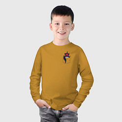Лонгслив хлопковый детский Nero, цвет: горчичный — фото 2