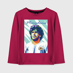 Лонгслив хлопковый детский Марадона золотой мальчик, цвет: маджента