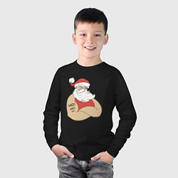 Лонгслив хлопковый детский Santa Claus, цвет: черный — фото 2
